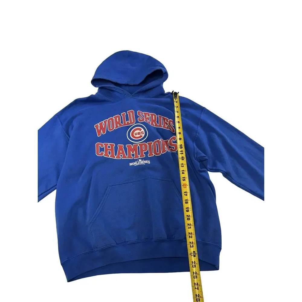 Chicago Cubs World Series Champions Hoodie Men’s Large Blue Pullover Sweatshirt